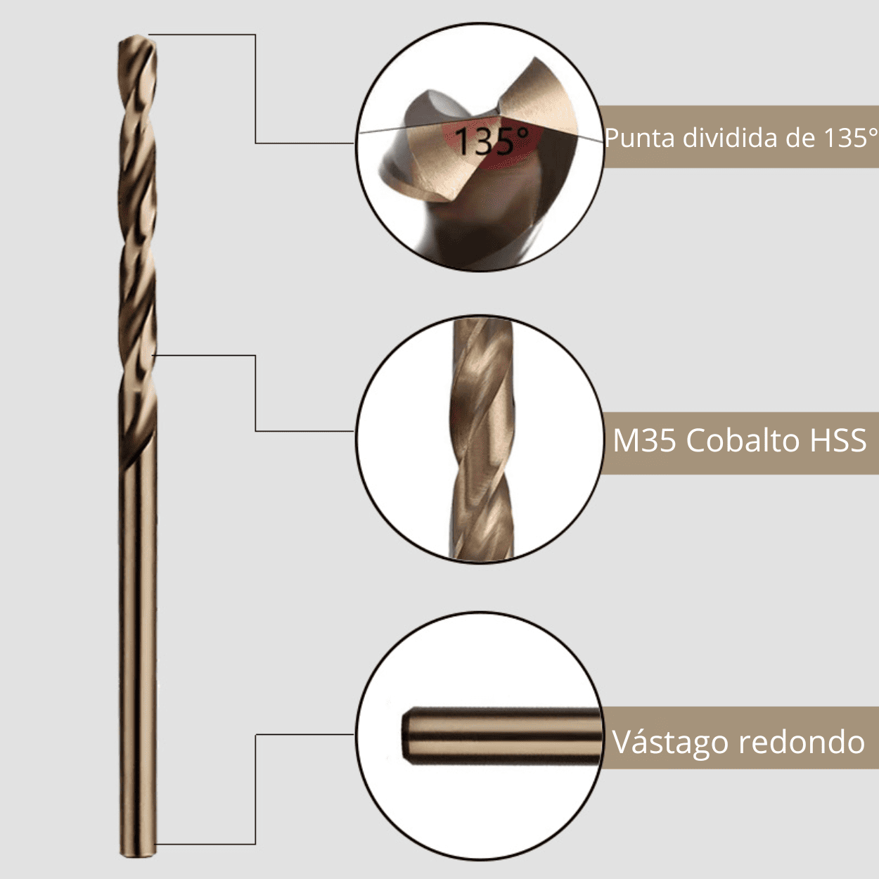 BROCA HSS COBALTADO 2.8 mm y 3.0 mm – COD:100112 - 100113