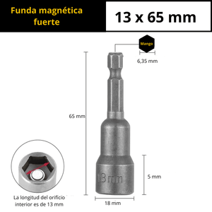 DADO MAGNETICO CON INGRESO ¼ “ - (COD:100174 - 100169 - 100170 - 100171 - 100172 - 100173)