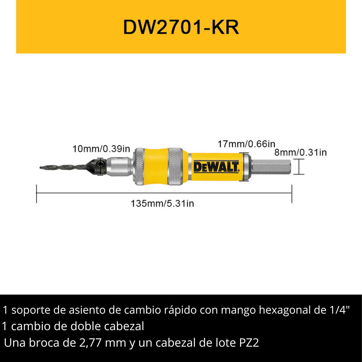 DEWALT AVELLANADOR Y ATORNILLADOR REVER 8MM DW2701 - COD:100058