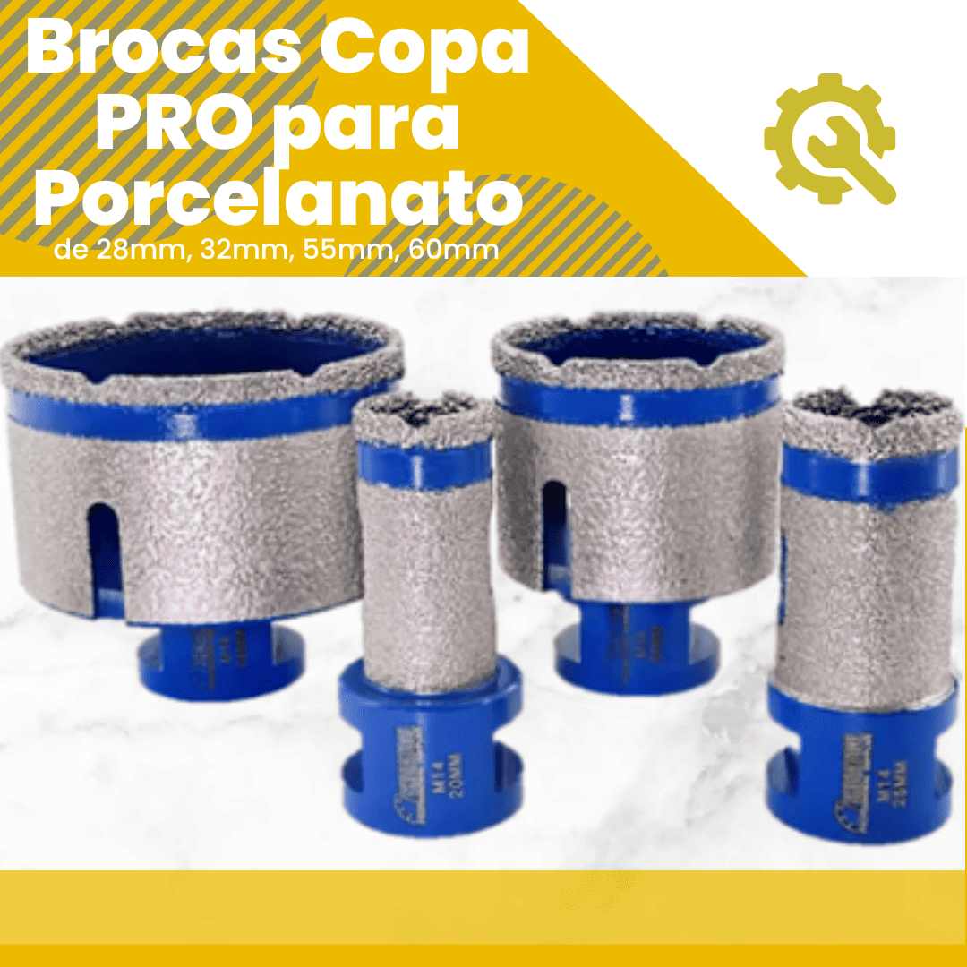 COPA DIAMANTADA PERFO-DESBASTE de 28mm, 32mm, 55mm, 60mm - (COD:100091 - 100092 - 100093 - 100094)