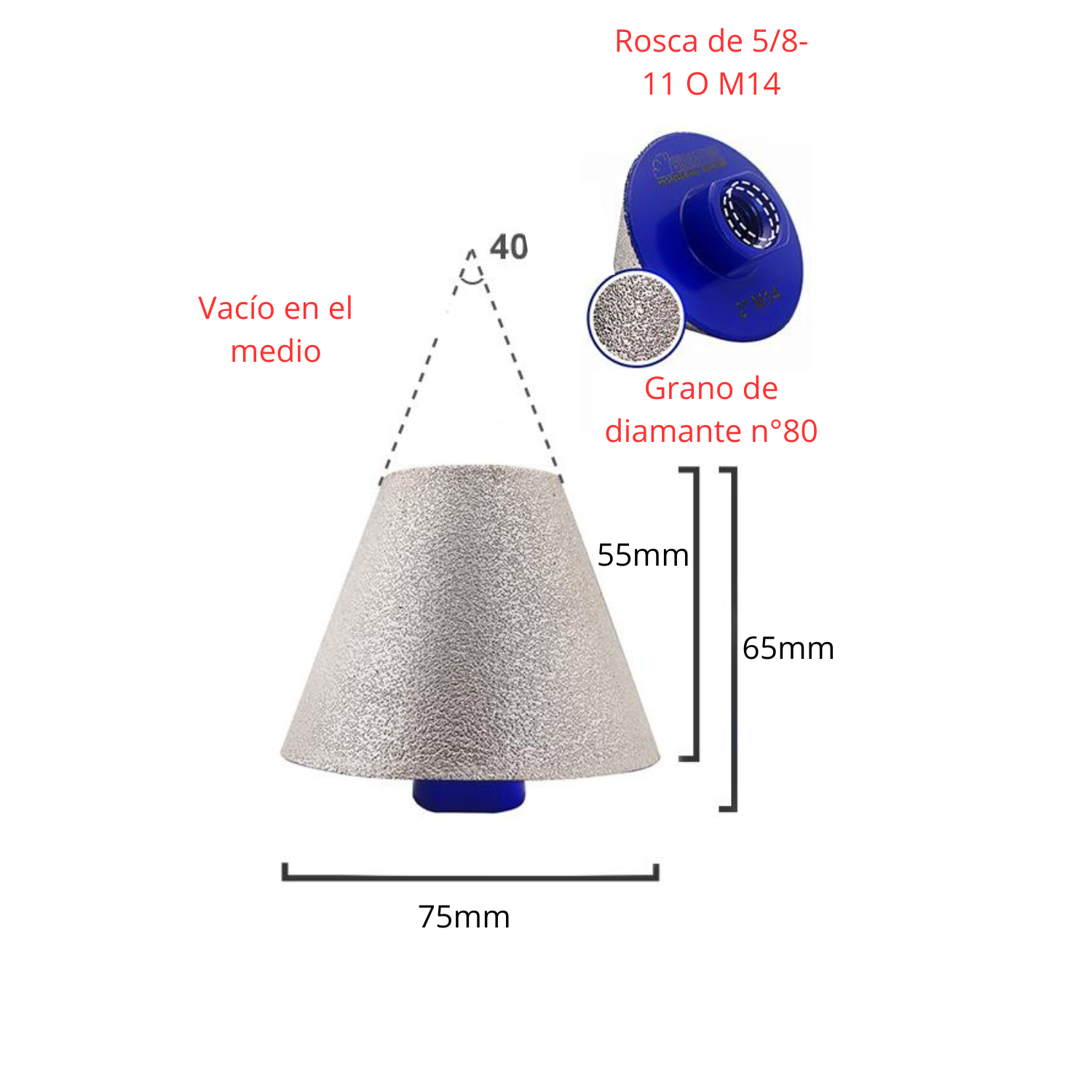 BROCA CÓNICA PRO DIAMANTADA 3” - COD:100085
