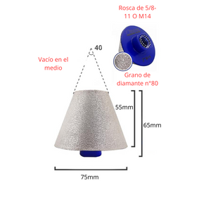 BROCA CÓNICA PRO DIAMANTADA 3” - COD:100085