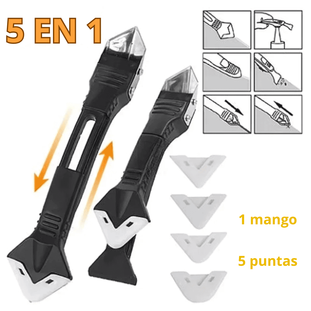 APLICADOR Y REMOVEDOR DE SILICONA 5 EN 1 & SET 4 PCS - COD:100465 - 100057
