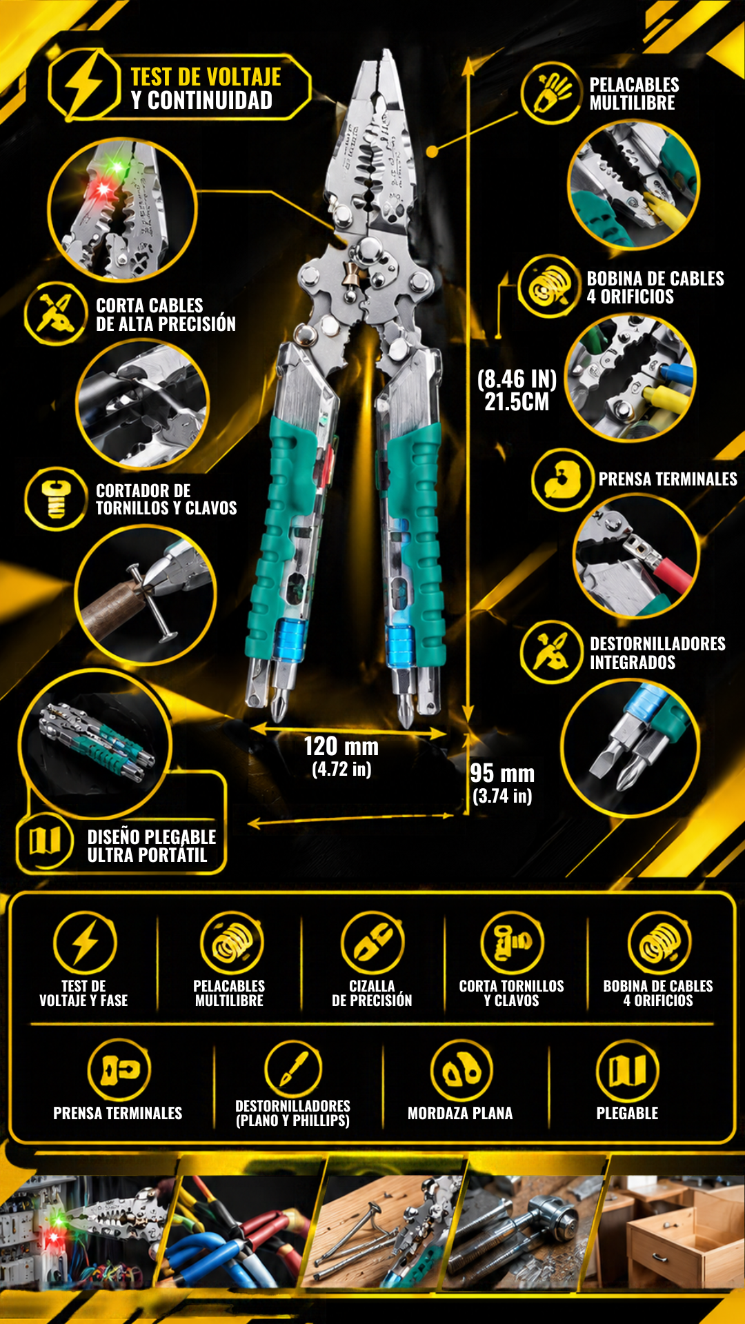 ALICATE DIELECTRICO 10 EN 1 MULTIFUNCIONAL - 100045