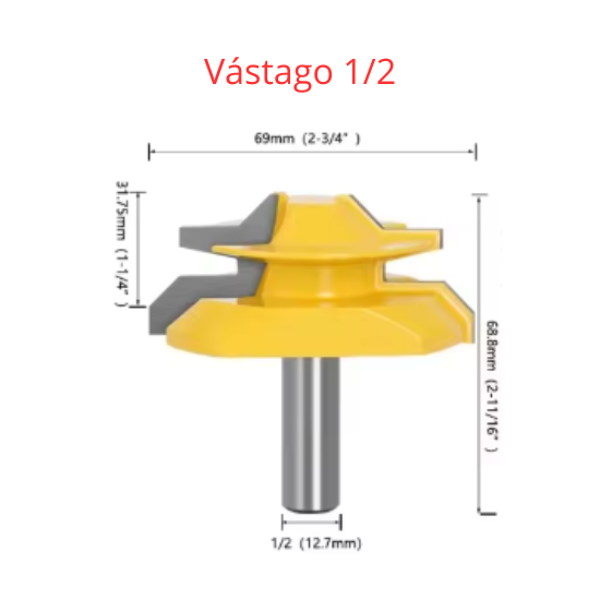 FRESA ¼ X 1-3/8 ENSAMBLE DE 45° & FRESA ¼ X 1-1/2 ENSAMBLE DE 45° - COD:100280 - 100279
