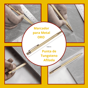 MARCADOR PARA METAL ORO – Punta de Tungsteno Afilada - COD:100345