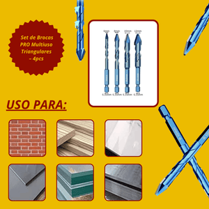 SET 4 BROCAS PRO MULTIUSOS TRIANGULARES - COD:100118
