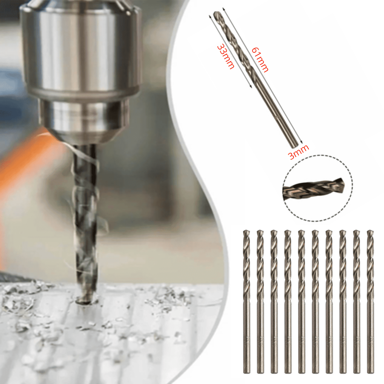 BROCA HSS COBALTADO 2.8 mm y 3.0 mm – COD:100112 - 100113