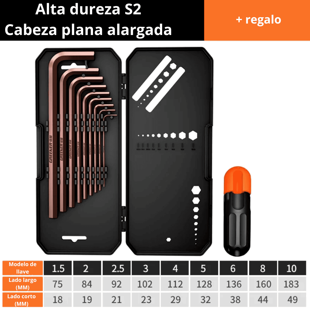 GREENER - JUEGO DE 9 LLAVES ALLEN - COD:100288