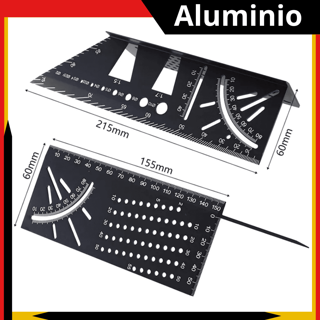 ESCUADRA 3D MULTIUSO ABS - ALUMINIO - COD:100206 - 100209