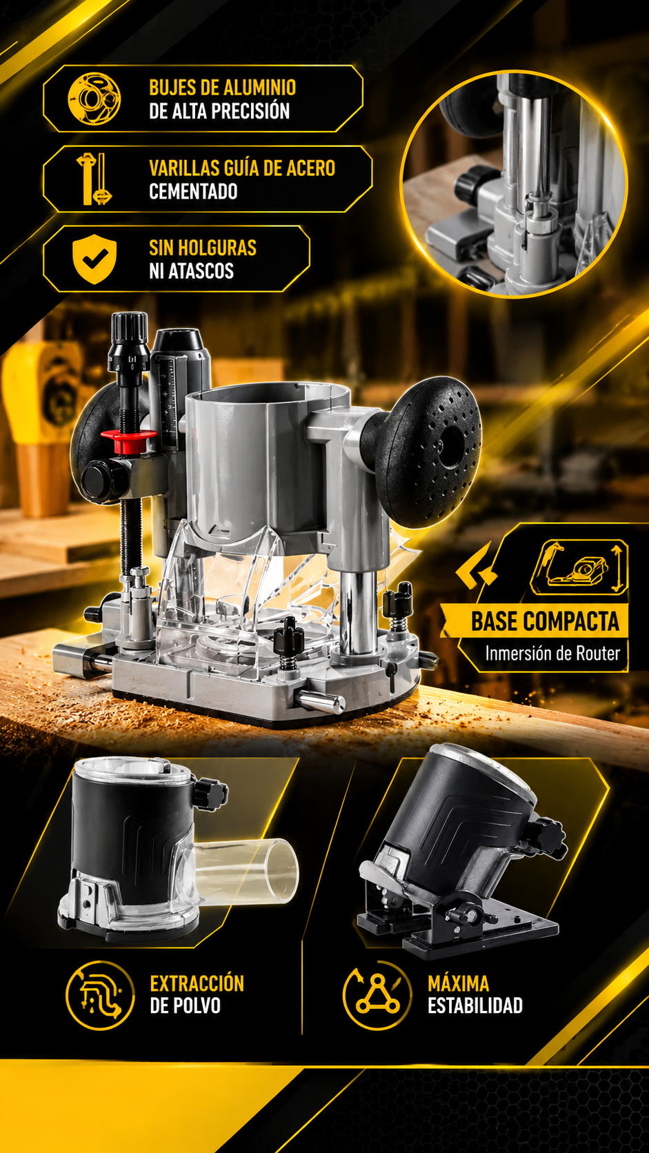 BASE COMPACTA Inmersión de Router - 101040