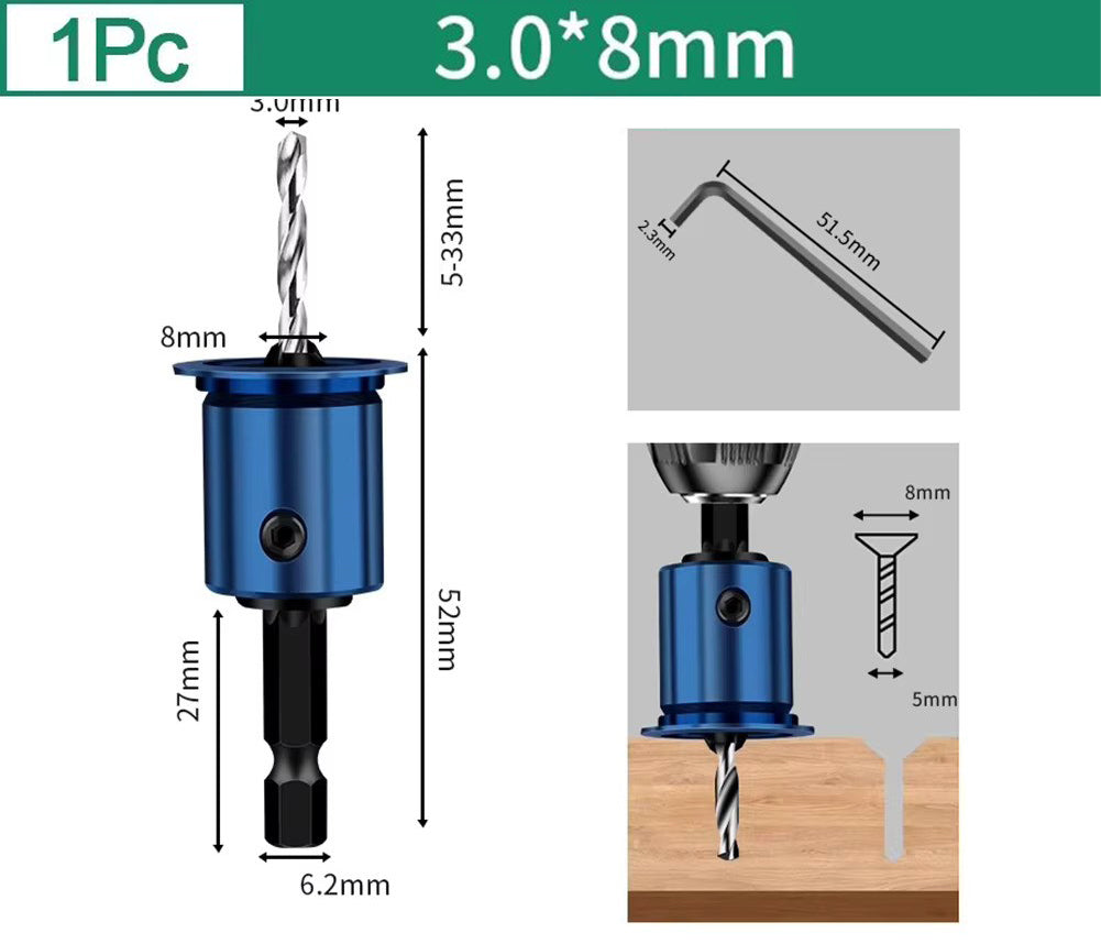 Broca Avellanadora con Tope de 3.0X8MM & 2.8X8MM - COD:100079 - COD:100080