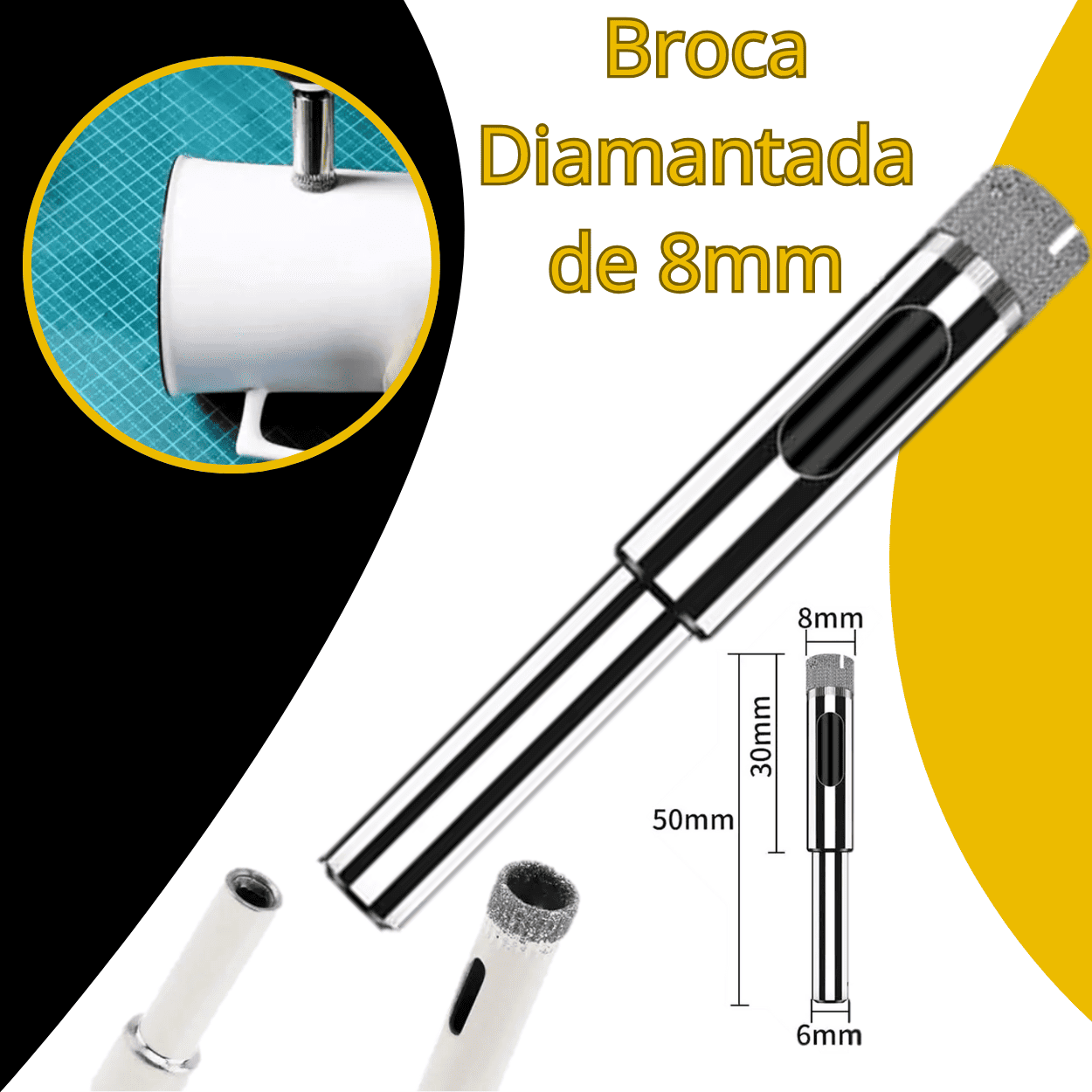 BROCA DIAMANTADAS 8MM - COD:100506