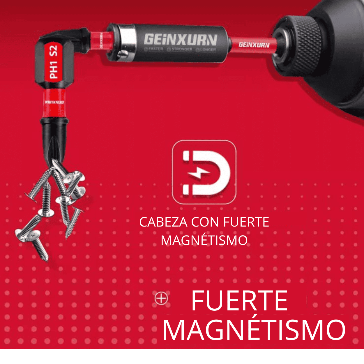 Punta de Impacto PZ2 x 25 mm Rojo & Guía Magnética LOCK de 75 mm – COD:100429 - 100297