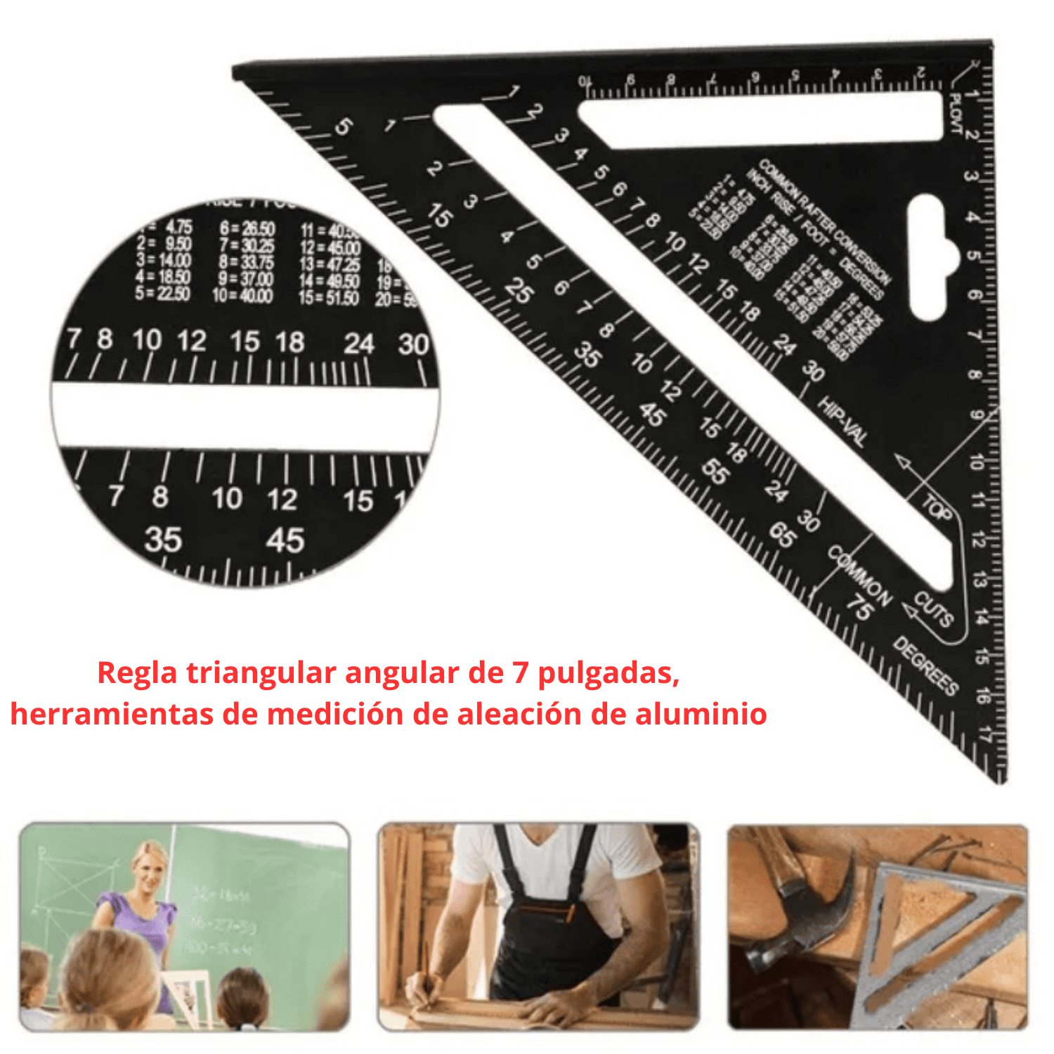Escuadra Rápida de 7" Aluminio PRO - (COD:100222 - 100226)