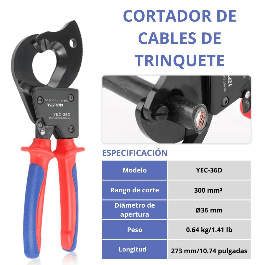 CORTADOR DE CABLE DE TRINQUETE Modelo – YEG-36D - COD:100153