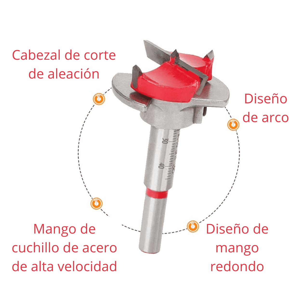 FORSTNER SET 5PCS TOPE REGULABLE - COD:100111