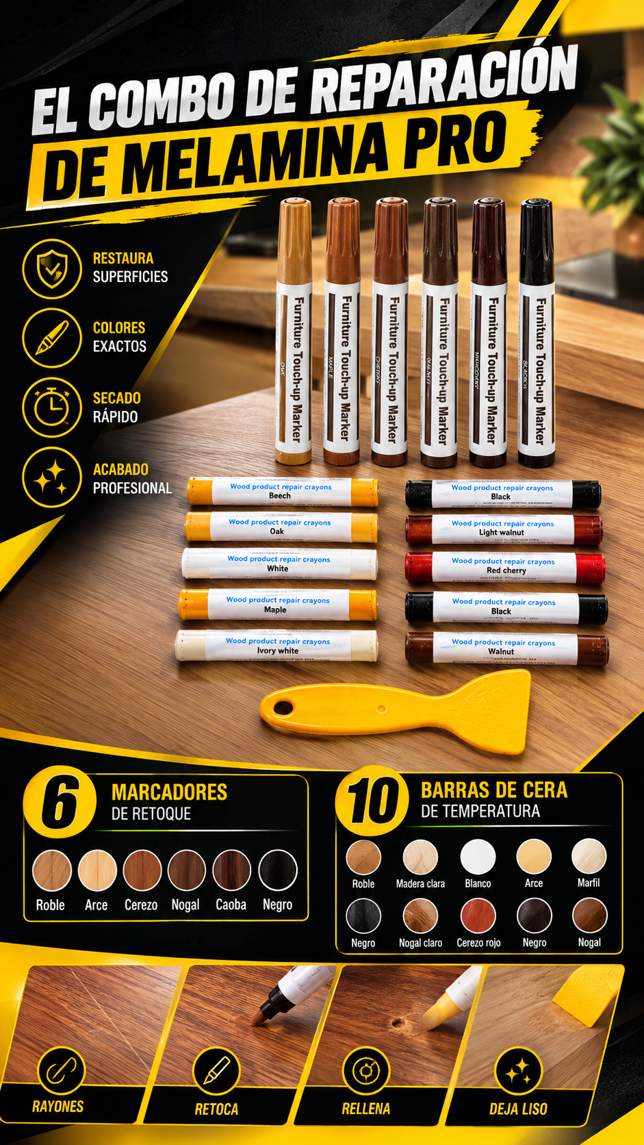 COMBO DE REPARACION DE MELAMINA PRO