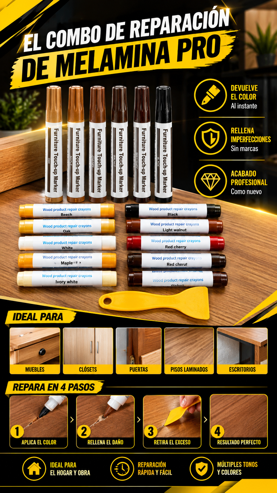 COMBO DE REPARACION DE MELAMINA PRO