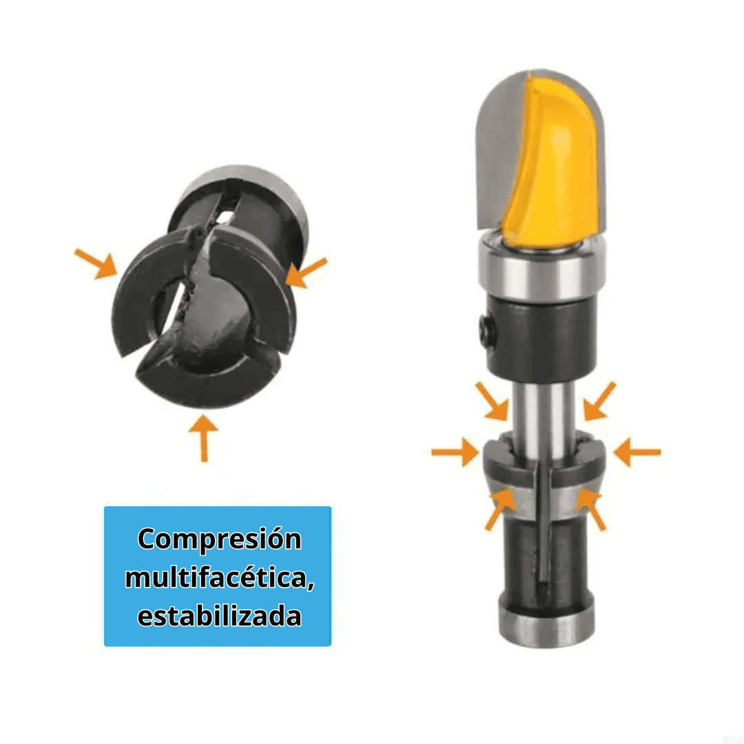 SET 3 PROS ADAPTADOR PARA RUTEADORA 6, 1/4 y 8mm - COD:100615