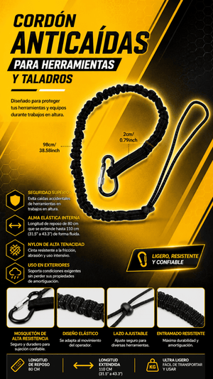 CORDON ANTICAIDAS PARA HERRAMIENTAS Y TALADROS - COD:101016