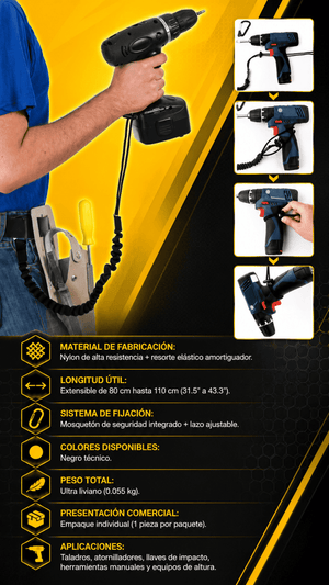 CORDON ANTICAIDAS PARA HERRAMIENTAS Y TALADROS - COD:101016