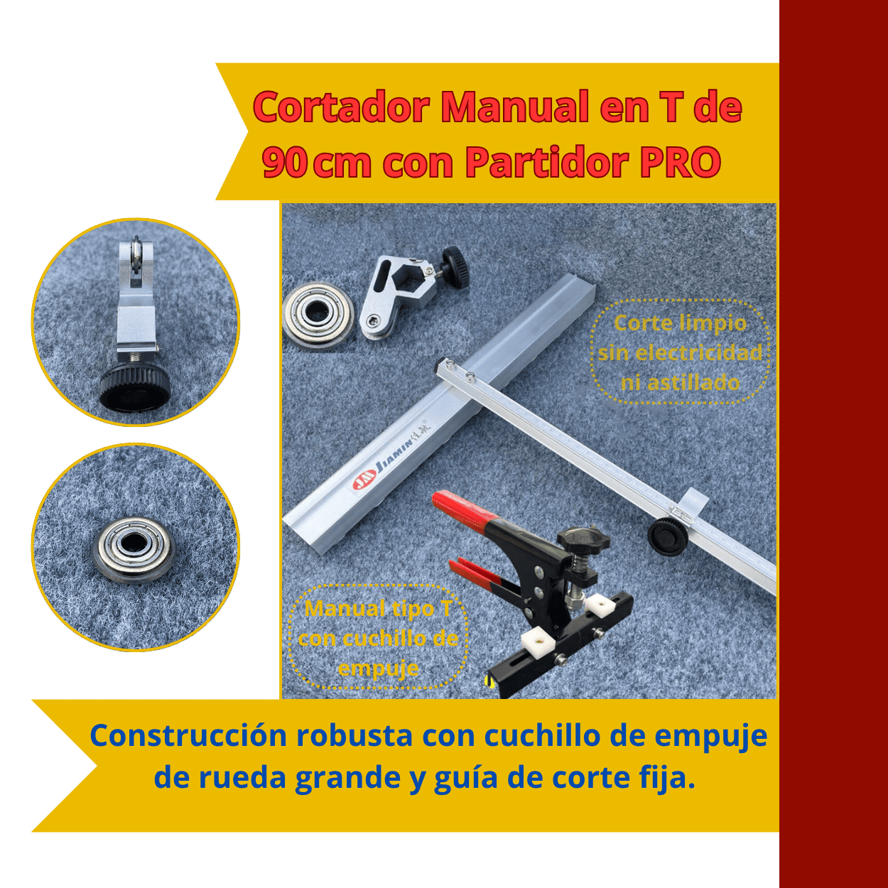 CORTADOR MANUAL “T” 90CM + PARTIDOR PRO - (COD:100158 - 100588)