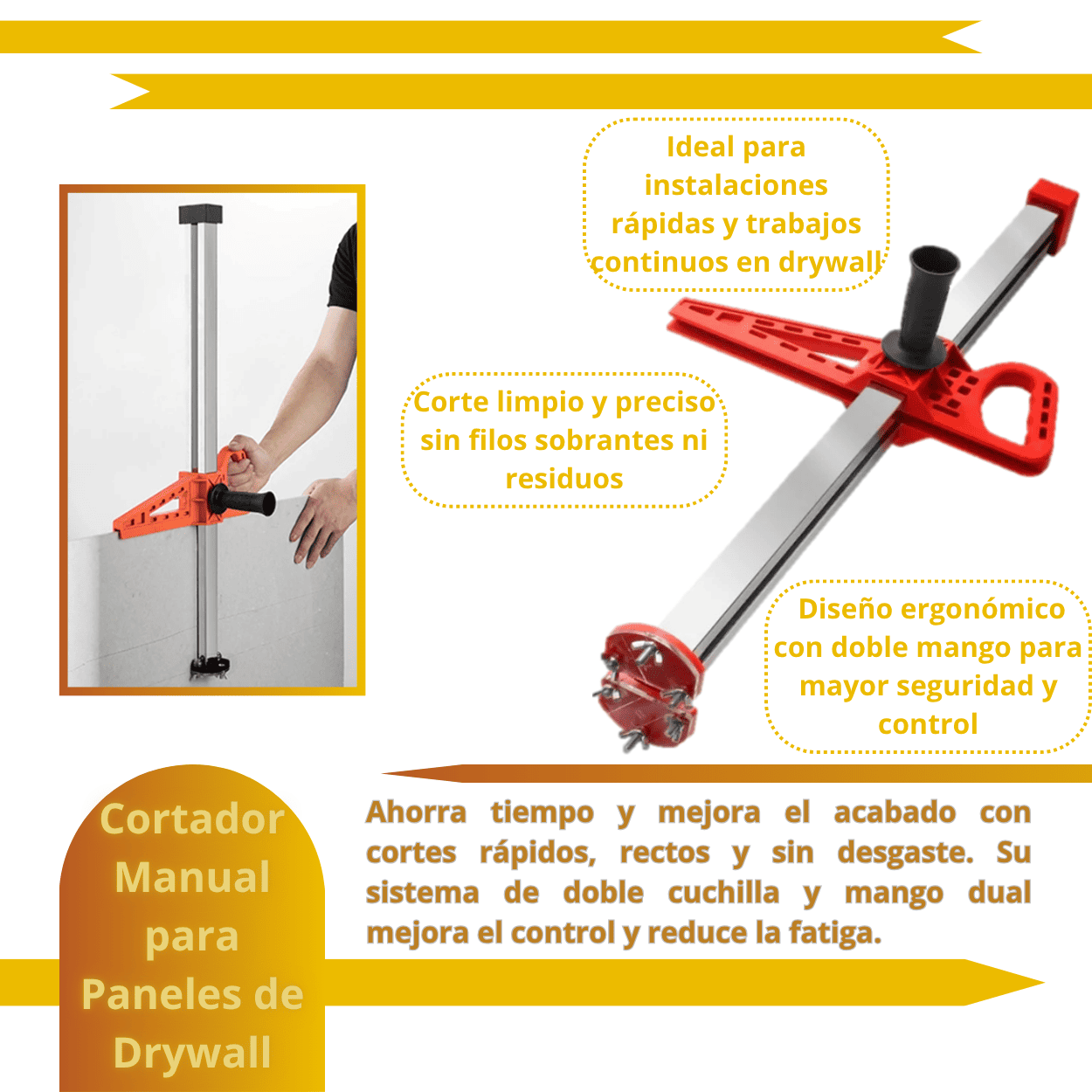 CORTADOR MANUAL PARA PANELES DE DRYWALL - COD:100161