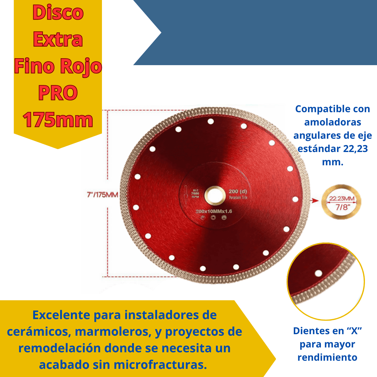 DISCO EXTRA FINO ROJO PRO 115MM Y 175MM – (COD:100191 - 100192)