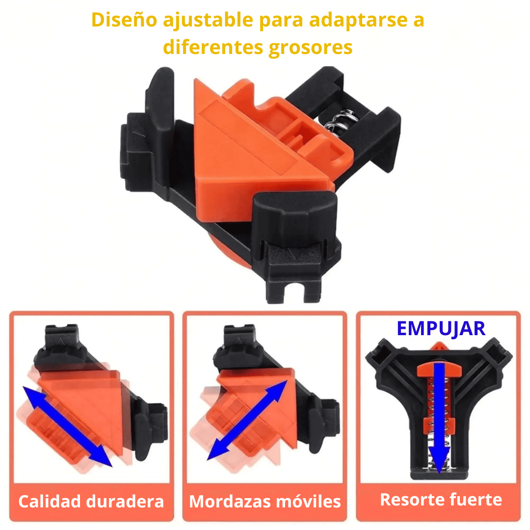 PRENSAS ESQUINERAS CON RESORTE SET 4 Piezas + Repuesto - COD:100414