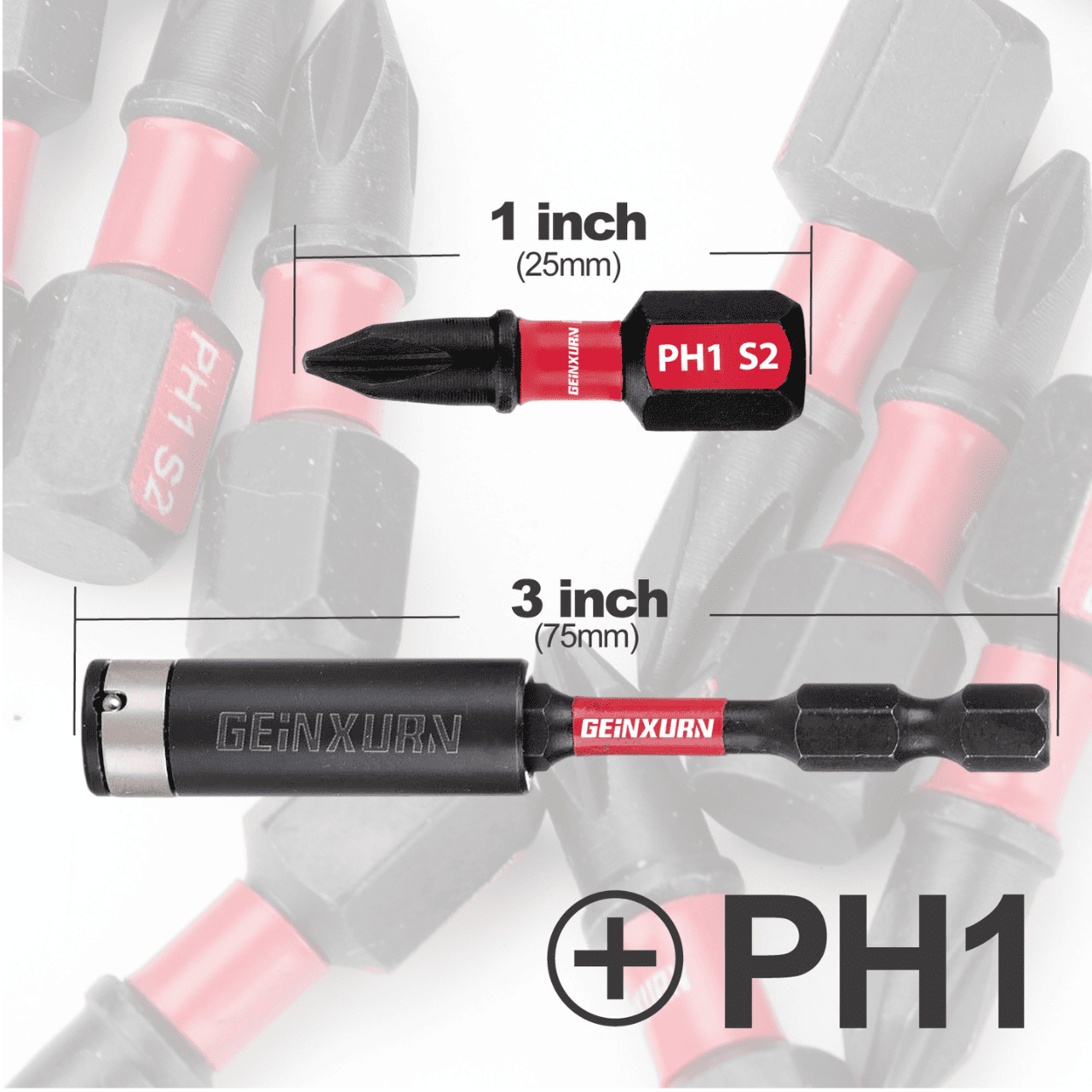 Punta de Impacto PZ2 x 25 mm Rojo & Guía Magnética LOCK de 75 mm – COD:100429 - 100297