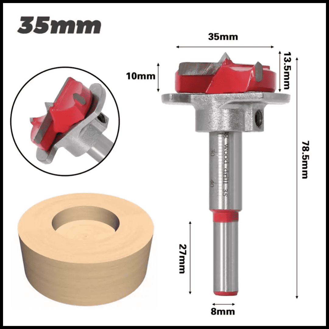 BROCA FORSTNER DE 35MM con Tope Regulable - COD:100109
