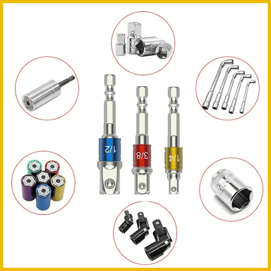 SET 3 ADAPTADORES VASTAGO HEXA IMPACTO - COD:100028