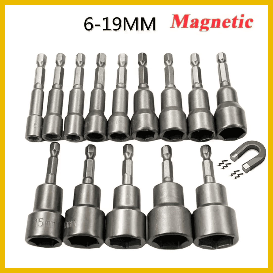 SET 13 PCS DADO MAGNETICO CON INGRESO ¼ “ - 100474