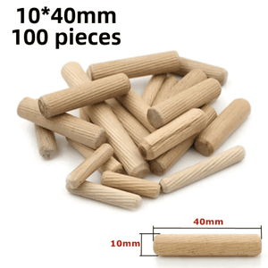 SET 100 TARUGOS RANURADO 6X40MM - 8X40MM - 10X40MM - (COD:100538 - 100539 - 100537)