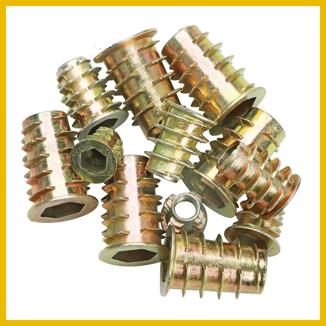 TUERCAS DE INSERCIÓN ROSCADAS 15MM – M6, M8 y M10 - (COD:100567 - 100569 - 100565)