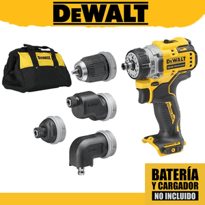 Kit de taladro/atornillador Multicabezal 5 en 1 DeWALT DCD703F1 - COD:100632