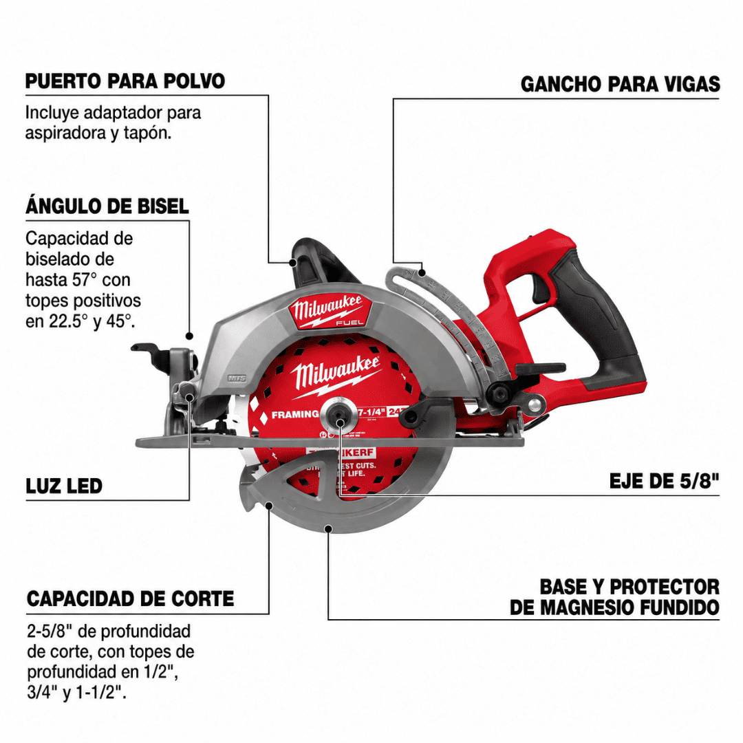 Sierra circular M18 FUEL™ de 7-1/4" MILWAUKEE 2930-20 - 100667