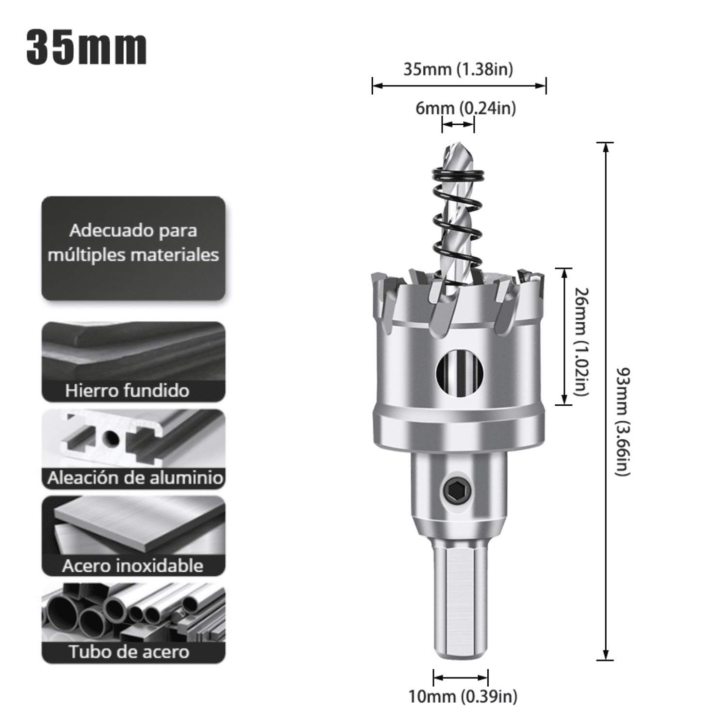 BROCA COPA CARBURADA PRO 25MM, 35MM, 55MM – (COD:100086 - 100087 - 100088)