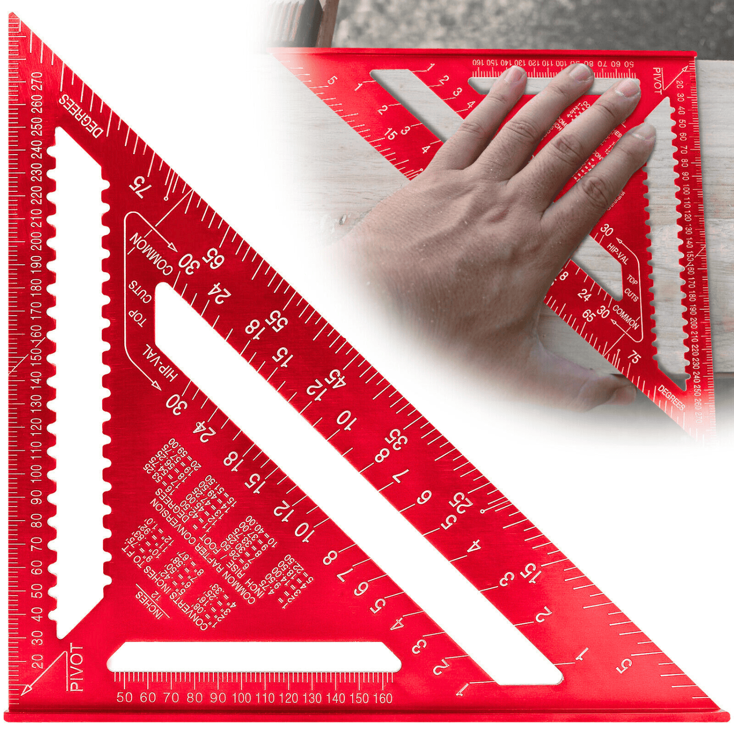 ESCUADRA RÁPIDA DE 12“ De Aluminio Alto Relieve - COD:100216 - 100215
