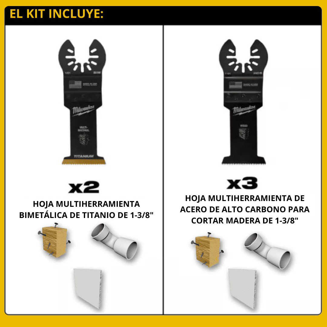 MILWAUKEE SET 5 SIERRAS PARA OSCILANTES( 49-25-1135) - COD:100571