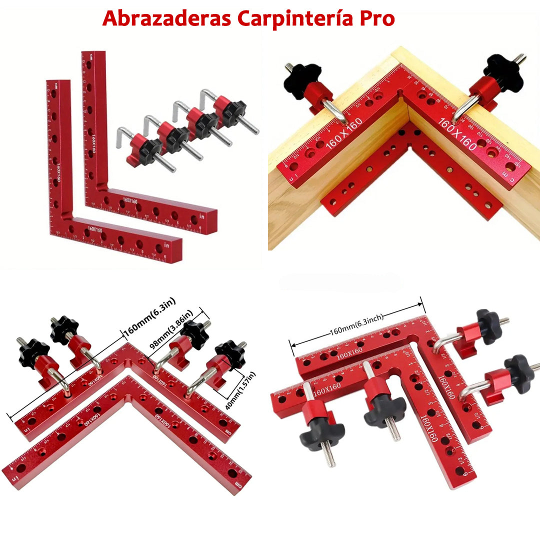 2 ABRAZADERAS ANGULO RECTO 6" ALUMINIO - COD:100004