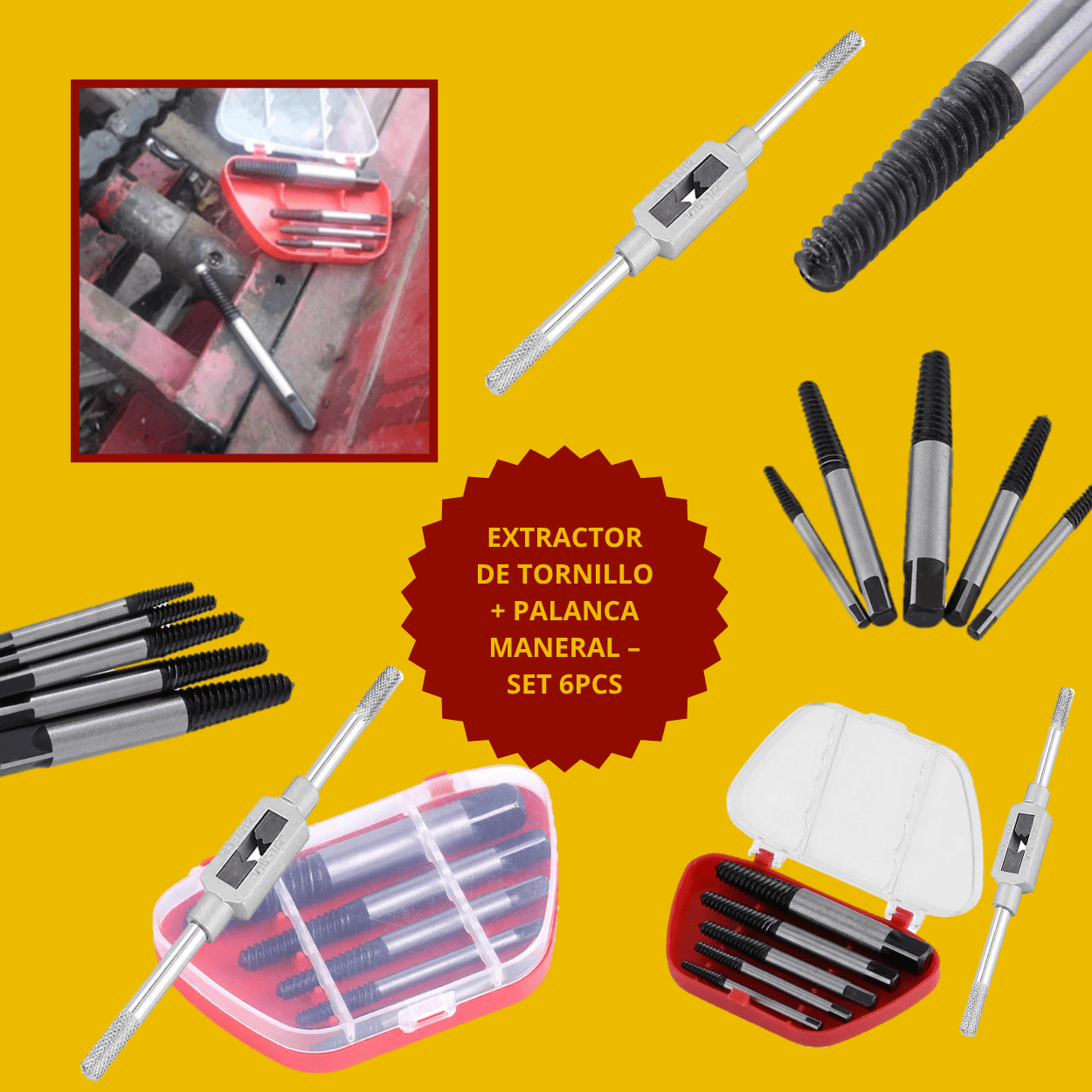 SET 6 EXTRACTORES QUITA PERNO ROTO - COD:100248