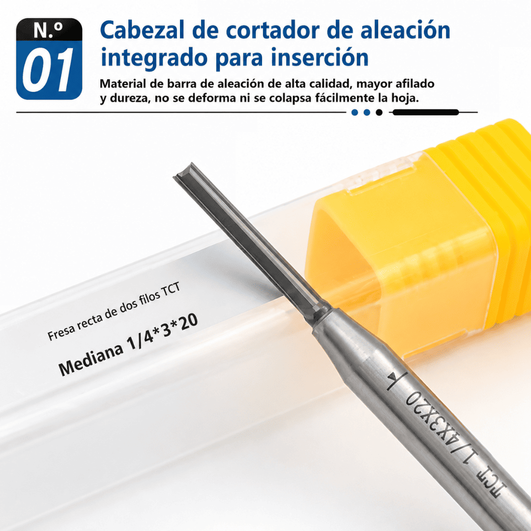 FRESA RECТА CON FILO TCT Vást 1/4 1/4x3x20 - COD:100367