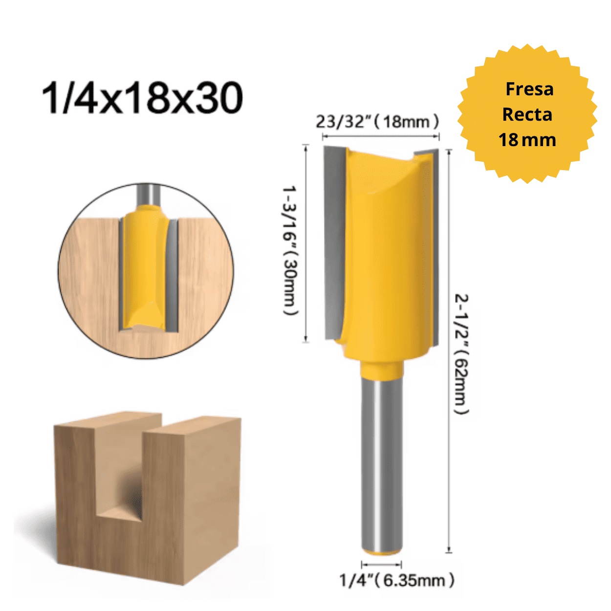 FRESA CORTE RECTO 18MM - COD:100270