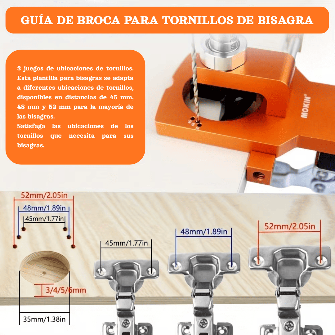 PLANTILLA DE ACERO PRO PARA BISAGRAS - COD:100994