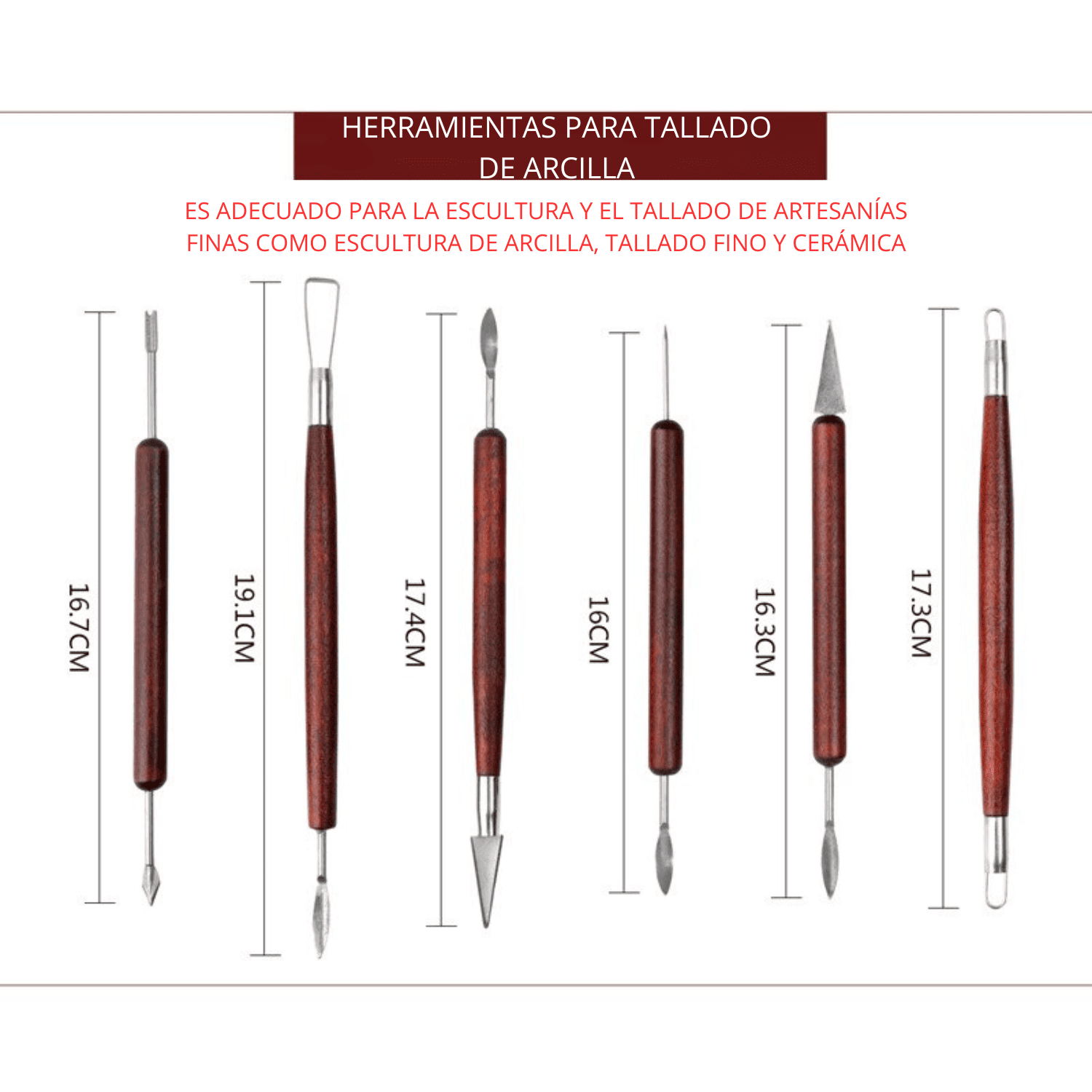 KIT 6 PCS PARA TALLADO DOBLE PUNTA - COD:100006