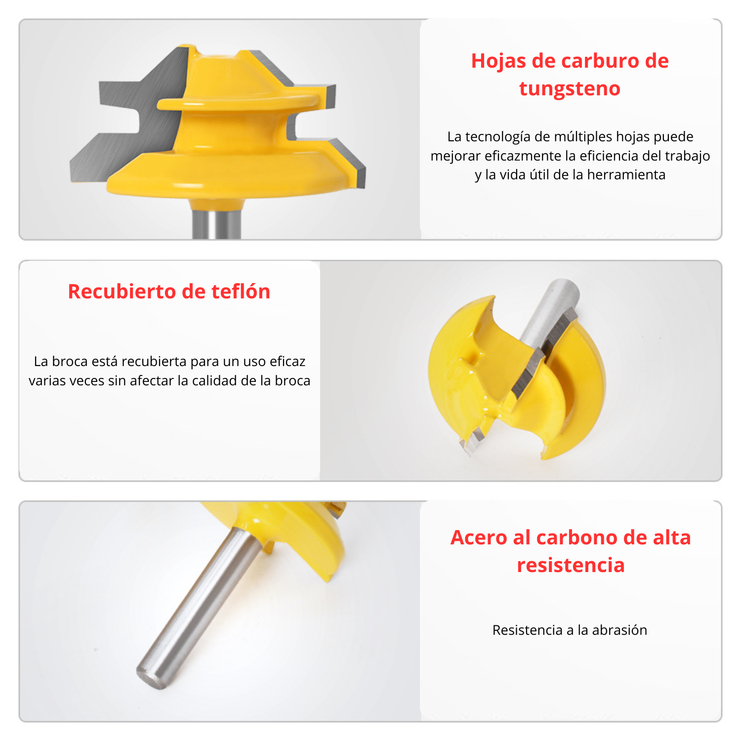 FRESA ¼ X 1-3/8 ENSAMBLE DE 45° & FRESA ¼ X 1-1/2 ENSAMBLE DE 45° - COD:100280 - 100279