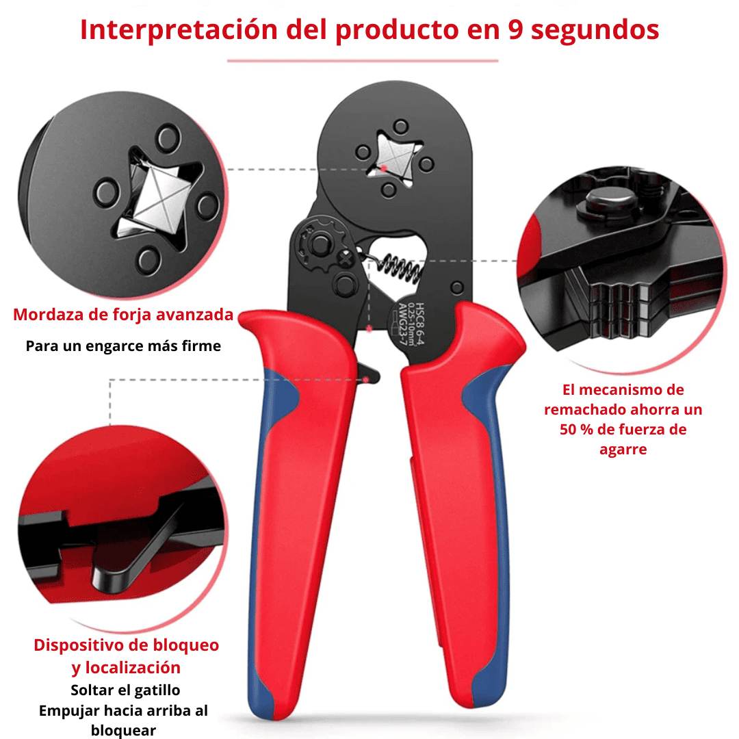 PRENSA PARA TERMINAL TUBULAR AWG23-7 - Con 1200 Terminales - COD:100420