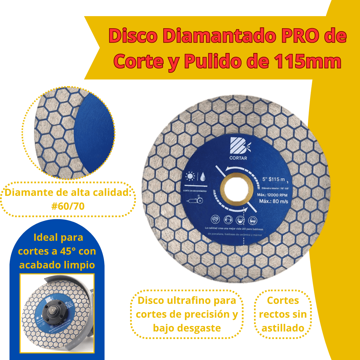 DISCO DIAMANTADO PRO 115MM - COD:100189